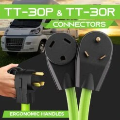 30-Amp Extension Cord For RV And Auto, 125-Volt, 3-Prong, 10/3 STW 10AWG Gauge 3 Wire, NEMA TT-30P To TT-30R, Outdoor, Waterproof, Outdoor Camper Power Cord(Gearit 30 Amp 250 Volt Generator Extension Cord Nema Tt 30p To Tt 30r For Rv Outdoor 10 3 Stw 10awg Gauge 3 Wire) 11 30-Amp Extension Cord For RV And Auto, 125-Volt, 3-Prong, 10/3 STW 10AWG Gauge 3 Wire, NEMA TT-30P To TT-30R, Outdoor, Waterproof, Outdoor Camper Power Cord(Gearit 30 Amp 250 Volt Generator Extension Cord Nema Tt 30p To Tt 30r For Rv Outdoor 10 3 Stw 10awg Gauge 3 Wire) -GEARit Store 04.1