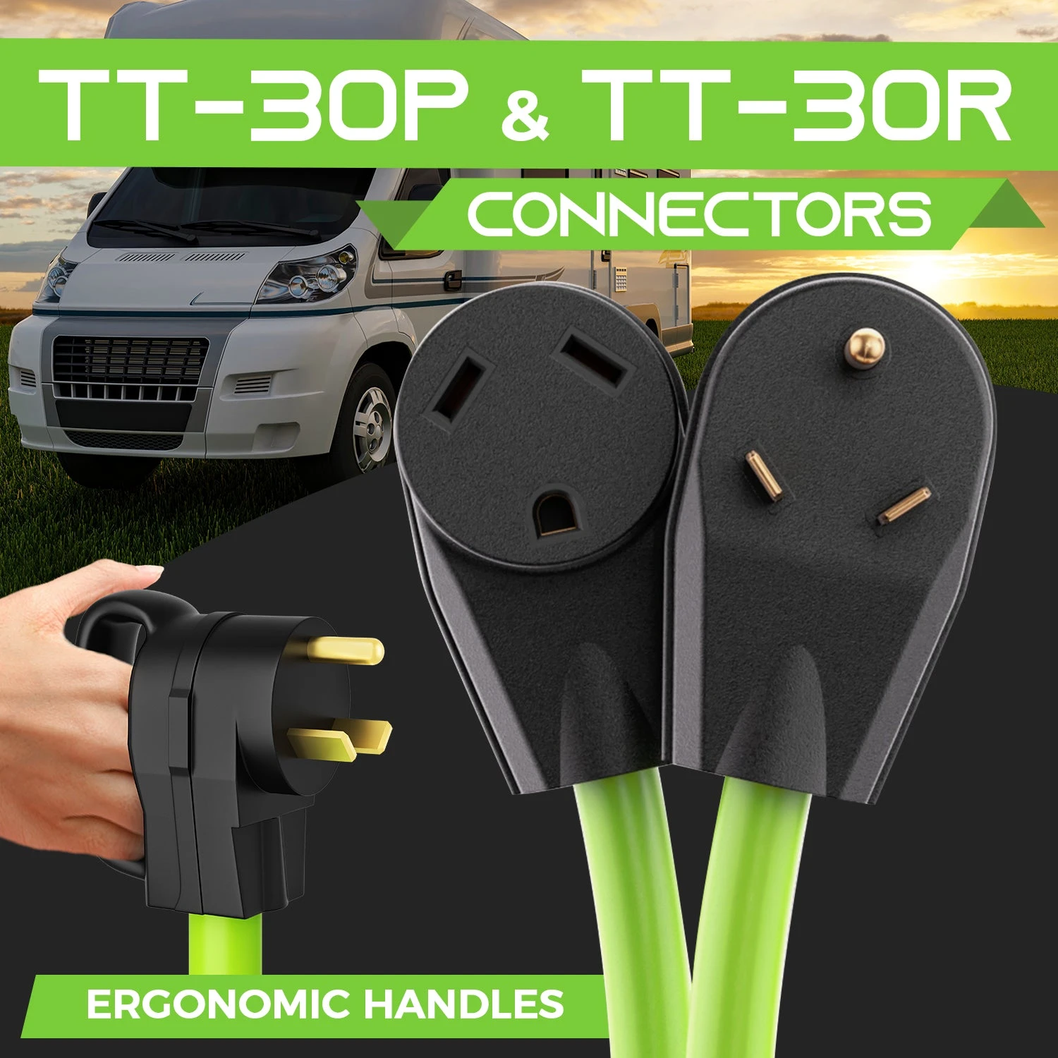 30-Amp Extension Cord For RV And Auto, 125-Volt, 3-Prong, 10/3 STW 10AWG Gauge 3 Wire, NEMA TT-30P To TT-30R, Outdoor, Waterproof, Outdoor Camper Power Cord(Gearit 30 Amp 250 Volt Generator Extension Cord Nema Tt 30p To Tt 30r For Rv Outdoor 10 3 Stw 10awg Gauge 3 Wire) 4 30-Amp Extension Cord For RV And Auto, 125-Volt, 3-Prong, 10/3 STW 10AWG Gauge 3 Wire, NEMA TT-30P To TT-30R, Outdoor, Waterproof, Outdoor Camper Power Cord(Gearit 30 Amp 250 Volt Generator Extension Cord Nema Tt 30p To Tt 30r For Rv Outdoor 10 3 Stw 10awg Gauge 3 Wire) - Image 4