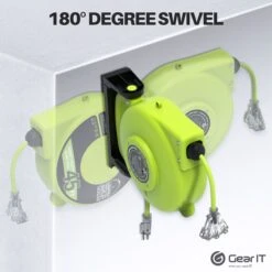 14AWG Retractable Cord Reel With Ceiling Mount, 45 Feet(Gearit 14 Awg 11 Amps 45 Feet Retractable Power Extension Cord Reel With Ceiling Mount Ul Listed 3 Outlets) 10 14AWG Retractable Cord Reel With Ceiling Mount, 45 Feet(Gearit 14 Awg 11 Amps 45 Feet Retractable Power Extension Cord Reel With Ceiling Mount Ul Listed 3 Outlets) -GEARit Store 45FT Reel 4