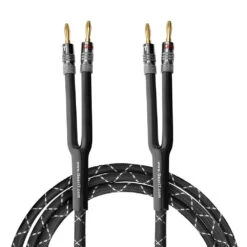 14 AWG Speaker Wire Cable With Banana Plugs(Gearit 14 Gauge Premium Heavy Duty Braided Speaker Wire Dual Gold Plated Banana Plug Tips Ofc Oxygen Free Copper Cable 14awg)