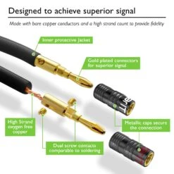 12 AWG Speaker Wire Cable With Banana Plugs(Gearit 12 Gauge Premium Heavy Duty Braided Speaker Wire Dual Gold Plated Banana Plug Tips Ofc Oxygen Free Copper Cable 12awg Black) -GEARit Store 61F6CJ4OQvL. SL1000