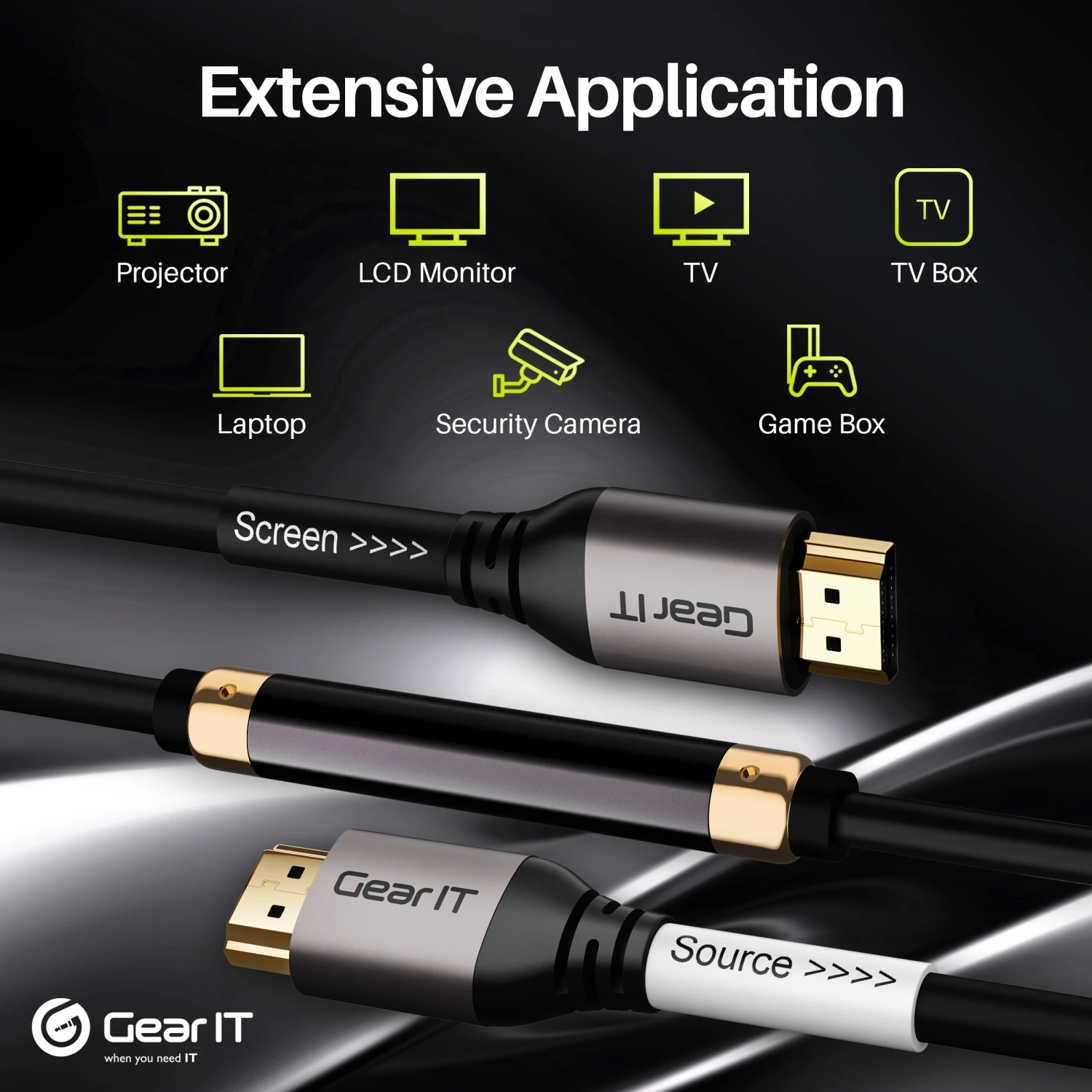 4K HDMI Cable With Signal Booster CL3 Rated - HDMI 2.0b - 4K@60hz, Black(Gearit Hdmi Cable With Signal Booster Cl3 Rated Hdmi 2 0b 4k 60hz Black) 7 4K HDMI Cable With Signal Booster CL3 Rated - HDMI 2.0b - 4K@60hz, Black(Gearit Hdmi Cable With Signal Booster Cl3 Rated Hdmi 2 0b 4k 60hz Black) - Image 7