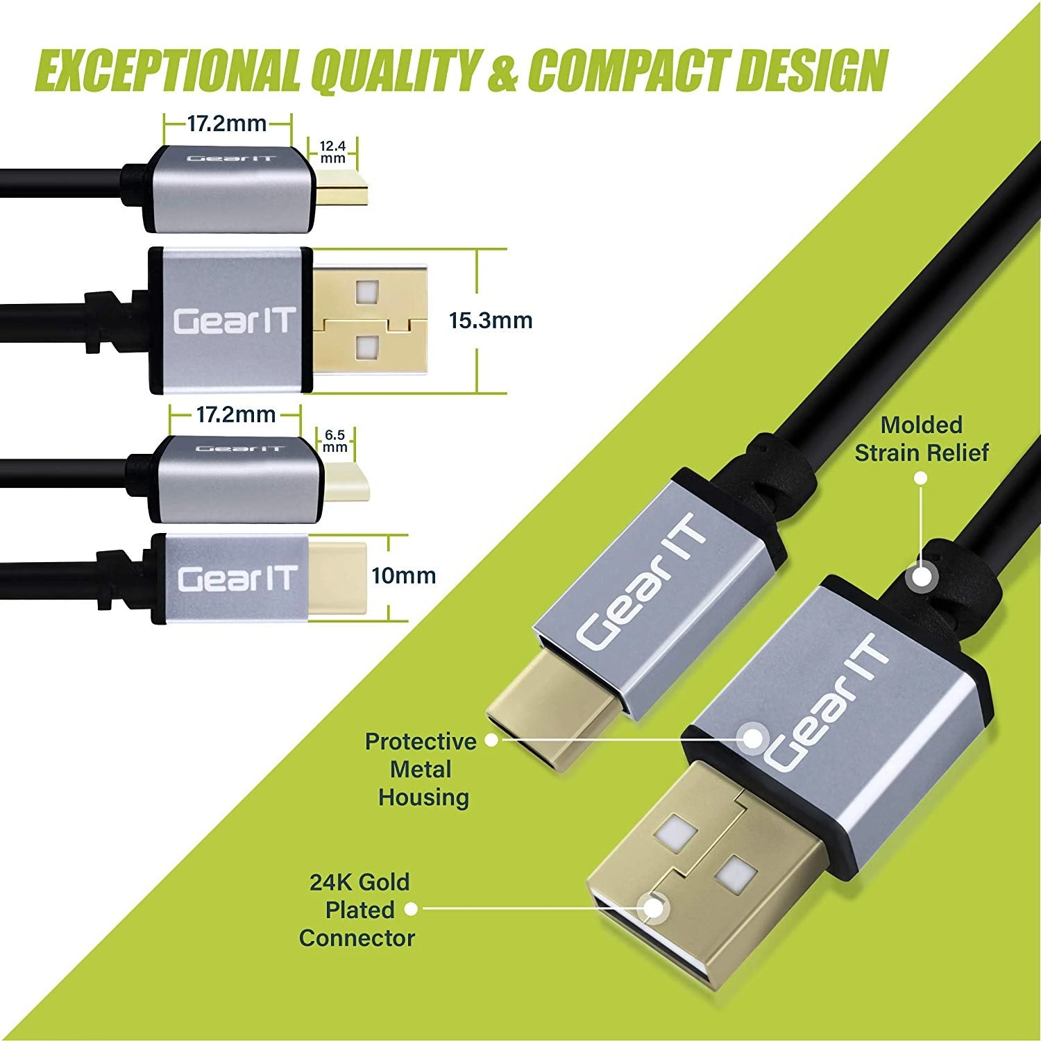 USB-C To USB-A Cable(Gearit Usb C Cable Usb Type C To Usb A 2 0 Male Fast Charging Usb Type C To Type A Compatible Ipad Pro 2018 Macbook Samsung S10 S10 S9 Note 9 Nintendo Switch And More) 2 USB-C To USB-A Cable(Gearit Usb C Cable Usb Type C To Usb A 2 0 Male Fast Charging Usb Type C To Type A Compatible Ipad Pro 2018 Macbook Samsung S10 S10 S9 Note 9 Nintendo Switch And More) - Image 2