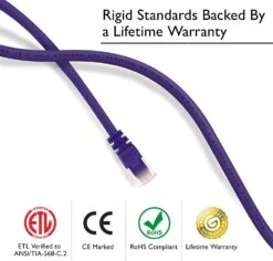 Cat6 Ethernet Patch Cable - Snagless RJ45, Stranded, 550Mhz, UTP, Pure Bare Copper Wire, 24AWG- Purple(Gearit Cat6 Ethernet Patch Cable Snagless Rj45 Stranded 550mhz Utp Pure Bare Copper Wire 24awg Purple) -GEARit Store 818hsZ0gw7L. AC SL1500