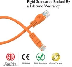 Flexible Soft Boot Cat6 Ethernet Patch Cable, Orange(Gearit Cat6 Ethernet Patch Cable Premium Flexible Soft Tab Snagless Rj45 Stranded 550mhz Utp Pure Bare Copper Wire 24awg Orange) -GEARit Store 81Ci9UWbZfL. AC SL1500
