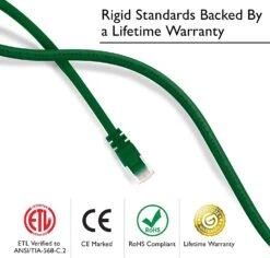 Cat6 Ethernet Patch Cable - Snagless RJ45, Stranded, 550Mhz, UTP, Pure Bare Copper Wire, 24AWG- Green(Gearit Cat6 Ethernet Patch Cable Snagless Rj45 Stranded 550mhz Utp Pure Bare Copper Wire 24awg Green) -GEARit Store 81F4gzJ2bVL. AC SL1500