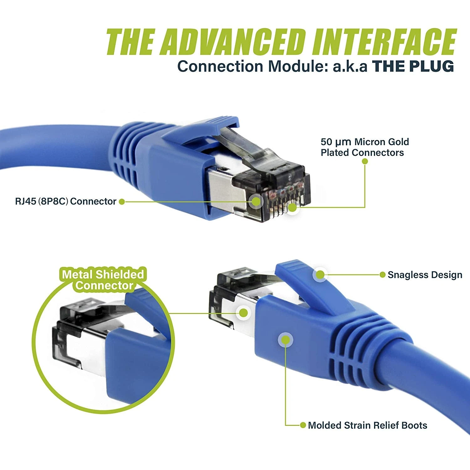 Cat8 Ethernet Patch Cable - S/FTP - 24 AWG - 10Gbps/25Gbps/40Gpbs, 2GHz 2000Mhz, Blue(Gearit Cat8 Ethernet Patch Cable S Ftp 24awgm 10gbps 25gbps 40gpbs 2ghz 2000mhz Category8 Blue) 2 Cat8 Ethernet Patch Cable - S/FTP - 24 AWG - 10Gbps/25Gbps/40Gpbs, 2GHz 2000Mhz, Blue(Gearit Cat8 Ethernet Patch Cable S Ftp 24awgm 10gbps 25gbps 40gpbs 2ghz 2000mhz Category8 Blue) - Image 2