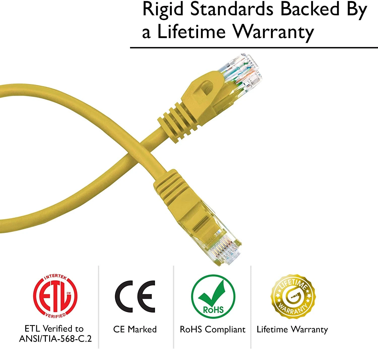 Flexible Soft Boot Cat6 Ethernet Patch Cable, Yellow(Gearit Cat6 Ethernet Patch Cable Premium Flexible Soft Tab Snagless Rj45 Stranded 550mhz Utp Pure Bare Copper Wire 24awg Yellow) 4 Flexible Soft Boot Cat6 Ethernet Patch Cable, Yellow(Gearit Cat6 Ethernet Patch Cable Premium Flexible Soft Tab Snagless Rj45 Stranded 550mhz Utp Pure Bare Copper Wire 24awg Yellow) - Image 4