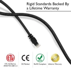 Cat5e Ethernet Patch Cable - Snagless RJ45, Stranded, 350Mhz, UTP, Pure Bare Copper Wire, 24AWG - Black(Gearit Cat5e Ethernet Patch Cable Snagless Rj45 Stranded 350mhz Utp Pure Bare Copper Wire 24awg Black) -GEARit Store 81SFkcqrxGL. SL1500