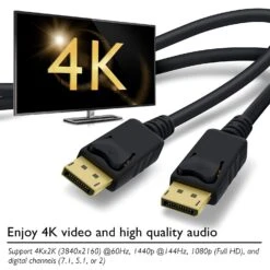 4K DisplayPort Cable - 4K@60Hz / QHD 1440p@144Hz / FHD 1080p@144Hz(Gearit Displayport To Displayport Cable Dp To Dp Gold Plated 4k Ready Black) -GEARit Store 81YOYMglAAL. SL1500 1cd9c67f 5519 4f35 9f2f ecffdd705a96