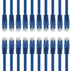 Cat5e Ethernet Patch Cable - Snagless RJ45, Stranded, 350Mhz, UTP, Pure Bare Copper Wire, 24AWG - Blue(Gearit Cat5e Ethernet Patch Cable Snagless Rj45 Stranded 350mhz Utp Pure Bare Copper Wire 24awg Blue) -GEARit Store 81Z8wOLf0mL. SX679