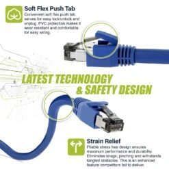 Cat8 Ethernet Patch Cable - S/FTP - 24 AWG - 10Gbps/25Gbps/40Gpbs, 2GHz 2000Mhz, Blue(Gearit Cat8 Ethernet Patch Cable S Ftp 24awgm 10gbps 25gbps 40gpbs 2ghz 2000mhz Category8 Blue) 13 Cat8 Ethernet Patch Cable - S/FTP - 24 AWG - 10Gbps/25Gbps/40Gpbs, 2GHz 2000Mhz, Blue(Gearit Cat8 Ethernet Patch Cable S Ftp 24awgm 10gbps 25gbps 40gpbs 2ghz 2000mhz Category8 Blue) -GEARit Store 81ehIiYT7tL. SL1500
