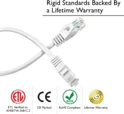 Flexible Soft Boot Cat6 Ethernet Patch Cable, White(Gearit Cat6 Ethernet Patch Cable Premium Flexible Soft Tab Snagless Rj45 Stranded 550mhz Utp Pure Bare Copper Wire 24awg White) 13 Flexible Soft Boot Cat6 Ethernet Patch Cable, White(Gearit Cat6 Ethernet Patch Cable Premium Flexible Soft Tab Snagless Rj45 Stranded 550mhz Utp Pure Bare Copper Wire 24awg White) -GEARit Store 81te33 2BmonL. AC SL1500