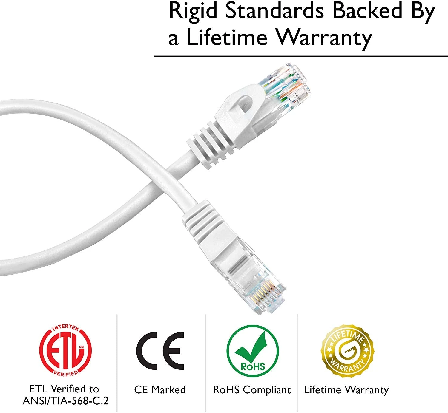 Flexible Soft Boot Cat6 Ethernet Patch Cable, White(Gearit Cat6 Ethernet Patch Cable Premium Flexible Soft Tab Snagless Rj45 Stranded 550mhz Utp Pure Bare Copper Wire 24awg White) 4 Flexible Soft Boot Cat6 Ethernet Patch Cable, White(Gearit Cat6 Ethernet Patch Cable Premium Flexible Soft Tab Snagless Rj45 Stranded 550mhz Utp Pure Bare Copper Wire 24awg White) - Image 4