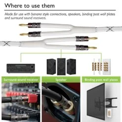 12 AWG Speaker Wire Cable With Banana Plugs(Gearit 12 Gauge Premium Heavy Duty Braided Speaker Wire Dual Gold Plated Banana Plug Tips Ofc Oxygen Free Copper Cable 12awg Black) -GEARit Store 91UHVKciK7L. SL1500