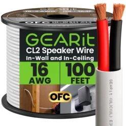 16 AWG In Wall Speaker Wire - CL2 Rated - Oxygen Free Copper (OFC), White(Gearit 16 Gauge Speaker Wire Cl2 Rated In Wall Ofc Oxygen Free Copper Cable Home Theatre Car Speakers More 16 Awg Pro Series Cl2) 27 16 AWG In Wall Speaker Wire - CL2 Rated - Oxygen Free Copper (OFC), White(Gearit 16 Gauge Speaker Wire Cl2 Rated In Wall Ofc Oxygen Free Copper Cable Home Theatre Car Speakers More 16 Awg Pro Series Cl2) -GEARit Store AZ SPKR 16AWG CL2 WH 100C2 FBA