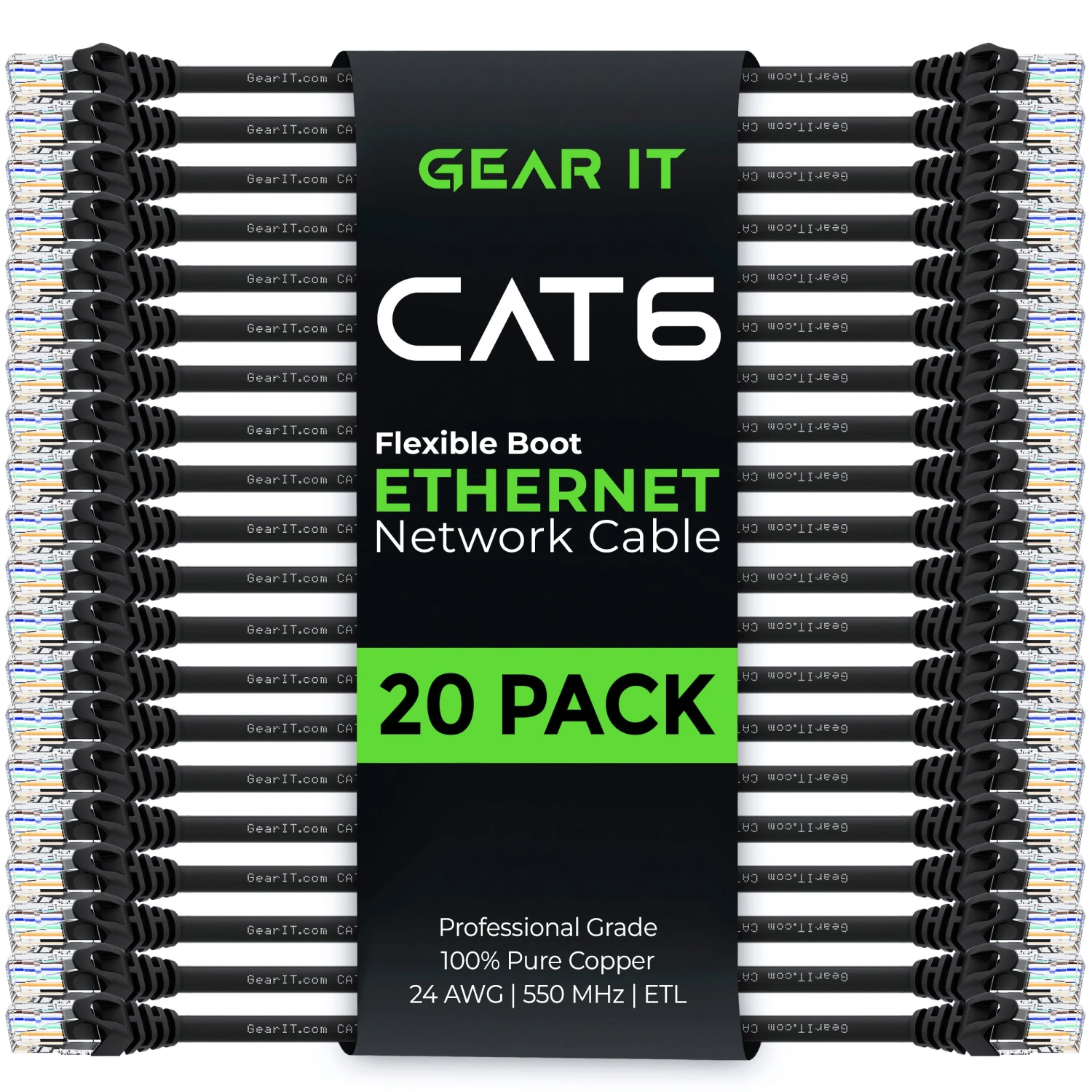 Flexible Soft Boot Cat6 Ethernet Patch Cable, Black(Gearit Cat6 Ethernet Patch Cable Premium Flexible Soft Tab Snagless Rj45 Stranded 550mhz Utp Pure Bare Copper Wire 24awg Black) 8 Flexible Soft Boot Cat6 Ethernet Patch Cable, Black(Gearit Cat6 Ethernet Patch Cable Premium Flexible Soft Tab Snagless Rj45 Stranded 550mhz Utp Pure Bare Copper Wire 24awg Black) - Image 8