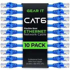Flexible Soft Boot Cat6 Ethernet Patch Cable, Blue(Gearit Cat6 Ethernet Patch Cable Premium Flexible Soft Tab Snagless Rj45 Stranded 550mhz Utp Pure Bare Copper Wire 24awg Blue) 21 Flexible Soft Boot Cat6 Ethernet Patch Cable, Blue(Gearit Cat6 Ethernet Patch Cable Premium Flexible Soft Tab Snagless Rj45 Stranded 550mhz Utp Pure Bare Copper Wire 24awg Blue) -GEARit Store Cat6FlexBlue10PK