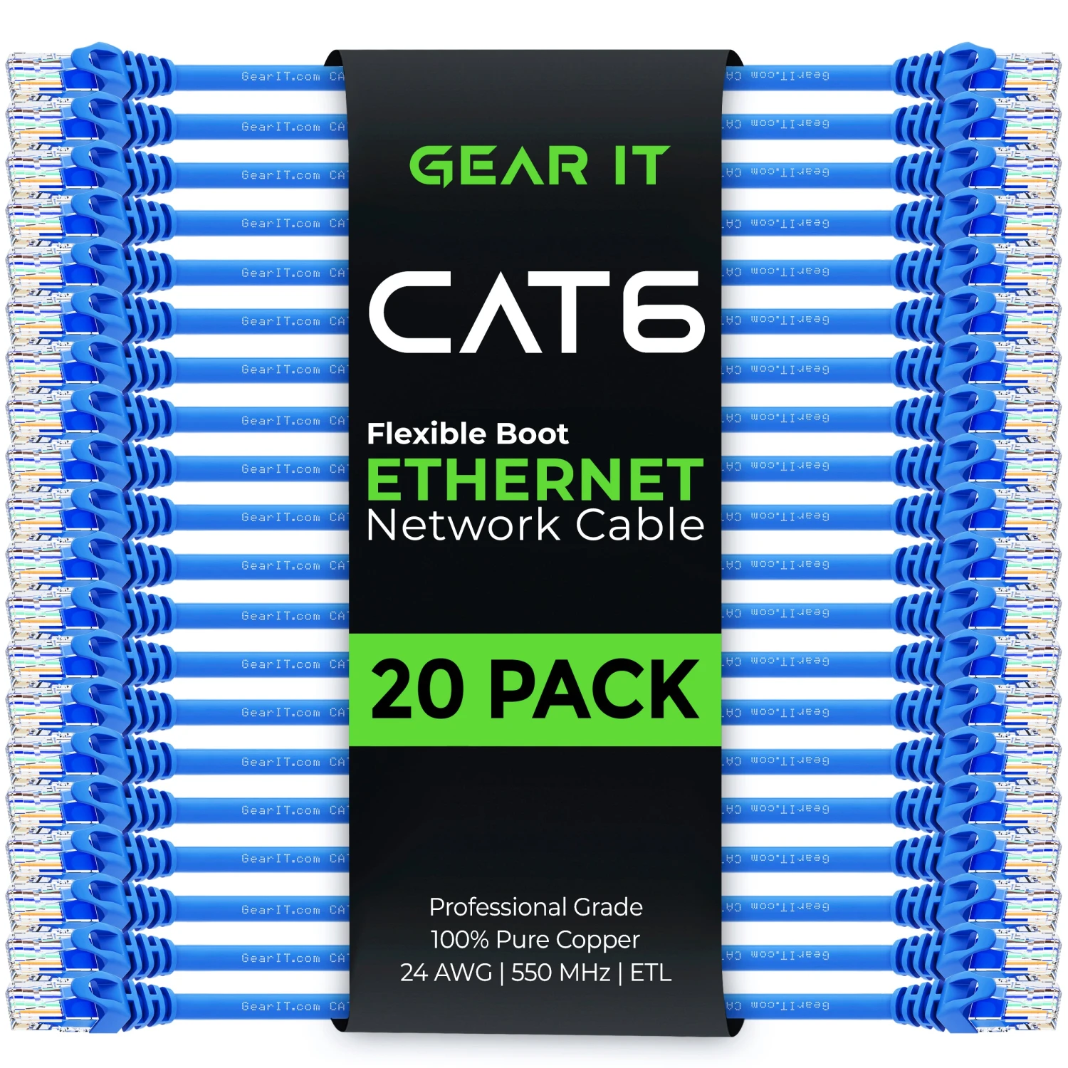 Flexible Soft Boot Cat6 Ethernet Patch Cable, Blue(Gearit Cat6 Ethernet Patch Cable Premium Flexible Soft Tab Snagless Rj45 Stranded 550mhz Utp Pure Bare Copper Wire 24awg Blue) 9 Flexible Soft Boot Cat6 Ethernet Patch Cable, Blue(Gearit Cat6 Ethernet Patch Cable Premium Flexible Soft Tab Snagless Rj45 Stranded 550mhz Utp Pure Bare Copper Wire 24awg Blue) - Image 9