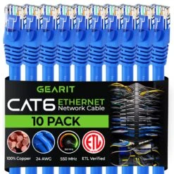 Cat 6 Ethernet Patch Cable (10-Pack)(Cat 6 Ethernet Patch Cable 10 Pack) -GEARit Store Cat6 BU 10PK