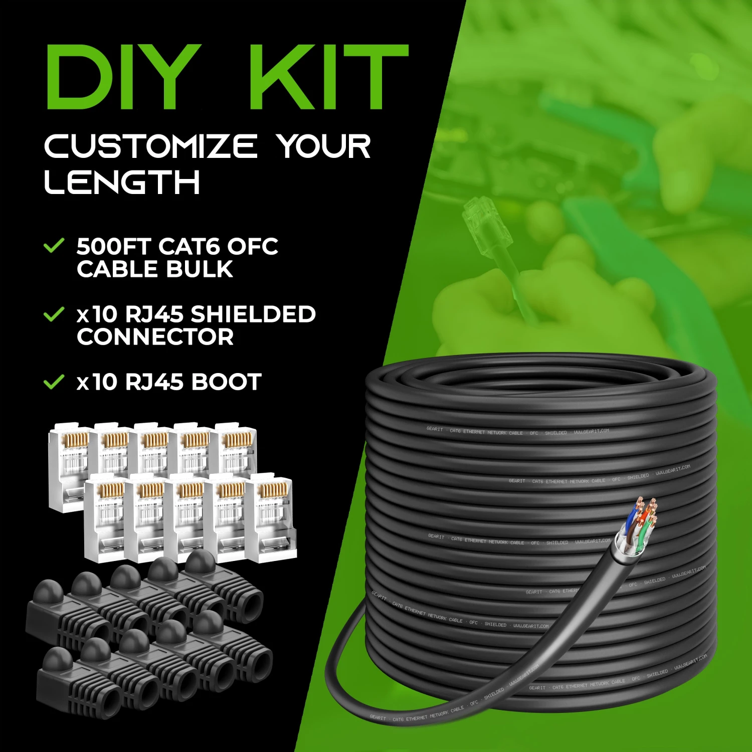 Bulk Cat6 Outdoor Ethernet Cable - DIY Kit(Bulk Cat6 Outdoor Ethernet Cable Diy Kit) 2 Bulk Cat6 Outdoor Ethernet Cable - DIY Kit(Bulk Cat6 Outdoor Ethernet Cable Diy Kit) - Image 2
