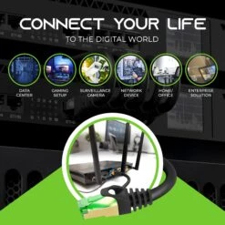 Cat7 Outdoor Ethernet Patch Cable - SFTP Shielded Foil Twisted Pair - Waterproof, Black(Gearit Cat7 Outdoor Ethernet Patch Cable Sftp Shielded Foil Twisted Pair Waterproof Black Red) -GEARit Store Cat7Outdoor 2