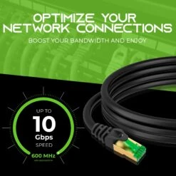 Cat7 Outdoor Ethernet Patch Cable - SFTP Shielded Foil Twisted Pair - Waterproof, Black(Gearit Cat7 Outdoor Ethernet Patch Cable Sftp Shielded Foil Twisted Pair Waterproof Black Red) -GEARit Store Cat7Outdoor 6