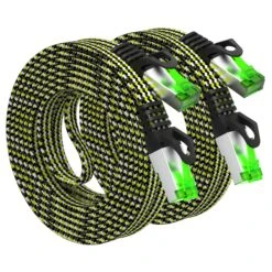 Cat 7 Ethernet Cable 10 Feet - 32 AWG Flat Patch Cable - Nylon Braided(Gearit Cat 7 Ethernet Cable 10 Feet 32 Awg Flat Patch Cable Nylon Braided) 28 Cat 7 Ethernet Cable 10 Feet - 32 AWG Flat Patch Cable - Nylon Braided(Gearit Cat 7 Ethernet Cable 10 Feet 32 Awg Flat Patch Cable Nylon Braided) -GEARit Store Cat7 10FT 2PK