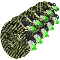 Cat 7 Ethernet Cable 10 Feet - 32 AWG Flat Patch Cable - Nylon Braided(Gearit Cat 7 Ethernet Cable 10 Feet 32 Awg Flat Patch Cable Nylon Braided) 36 Cat 7 Ethernet Cable 10 Feet - 32 AWG Flat Patch Cable - Nylon Braided(Gearit Cat 7 Ethernet Cable 10 Feet 32 Awg Flat Patch Cable Nylon Braided) -GEARit Store Cat7 10FT 5PK
