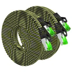 Cat 7 Ethernet Cable 15 Feet - 32 AWG Flat Patch Cable - Nylon Braided(Gearit Cat 7 Ethernet Cable 15 Feet 32 Awg Flat Patch Cable Nylon Braided) -GEARit Store Cat7 15FT 2PK