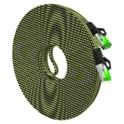 Cat7 Ethernet Cable 33 Feet - 32 AWG Flat Patch Cable - Nylon Braided(Gearit Cat 7 Ethernet Cable 33 Feet 32 Awg Flat Patch Cable Nylon Braided)