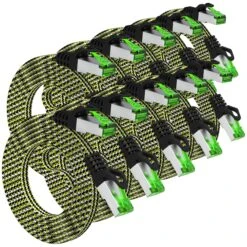 Cat7 Ethernet Cable 3 Feet - 32 AWG Flat Patch Cable - Nylon Braided(Gearit Cat 7 Ethernet Cable 3 Feet 32 Awg Flat Patch Cable Nylon Braided) -GEARit Store Cat7 3FT 10PK