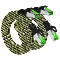 Cat7 Ethernet Cable 3 Feet - 32 AWG Flat Patch Cable - Nylon Braided(Gearit Cat 7 Ethernet Cable 3 Feet 32 Awg Flat Patch Cable Nylon Braided)