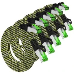 Cat7 Ethernet Cable 3 Feet - 32 AWG Flat Patch Cable - Nylon Braided(Gearit Cat 7 Ethernet Cable 3 Feet 32 Awg Flat Patch Cable Nylon Braided) -GEARit Store Cat7 3FT 5PK