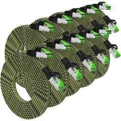 Cat7 Ethernet Cable 5 Feet - 32 AWG Flat Patch Cable - Nylon Braided(Gearit Cat 7 Ethernet Cable 5 Feet 32 Awg Flat Patch Cable Nylon Braided) -GEARit Store Cat7 5FT 10PK