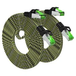 Cat7 Ethernet Cable 5 Feet - 32 AWG Flat Patch Cable - Nylon Braided(Gearit Cat 7 Ethernet Cable 5 Feet 32 Awg Flat Patch Cable Nylon Braided)