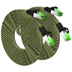 Cat7 Ethernet Cable 7 Feet - 32 AWG Flat Patch Cable - Nylon Braided(Gearit Cat 7 Ethernet Cable 7 Feet 32 Awg Flat Patch Cable Nylon Braided) -GEARit Store Cat7 7FT 2PK