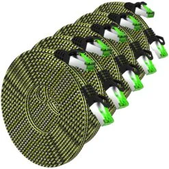 Cat7 Ethernet Cable 7 Feet - 32 AWG Flat Patch Cable - Nylon Braided(Gearit Cat 7 Ethernet Cable 7 Feet 32 Awg Flat Patch Cable Nylon Braided) -GEARit Store Cat7 7FT 5PK