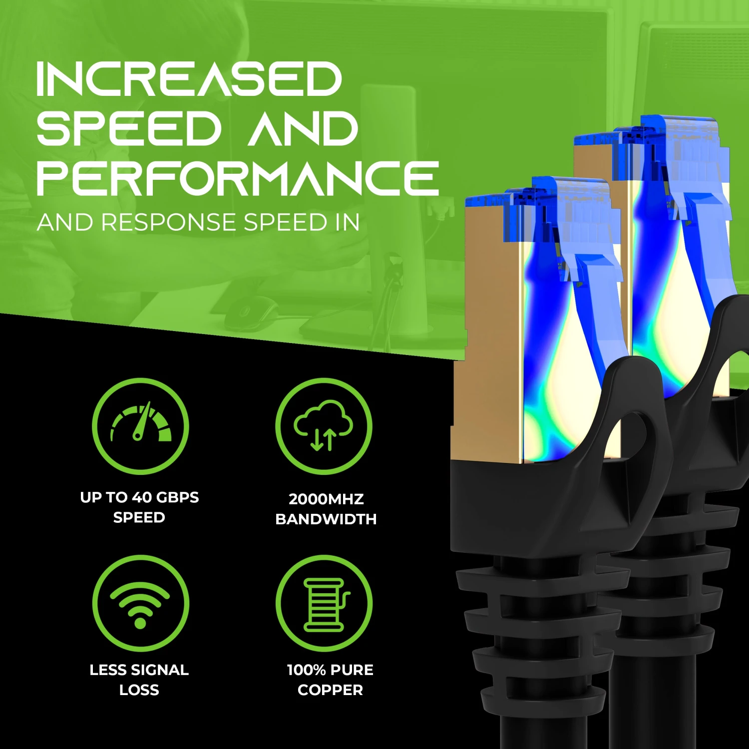 Cat8 Outdoor Ethernet Cable - Waterproof, Direct Burial, In-Ground, LLDPE, Black(Gearit Cat8 Outdoor Ethernet Cable Waterproof Direct Burial In Ground Lldpe Black) 5 Cat8 Outdoor Ethernet Cable - Waterproof, Direct Burial, In-Ground, LLDPE, Black(Gearit Cat8 Outdoor Ethernet Cable Waterproof Direct Burial In Ground Lldpe Black) - Image 5