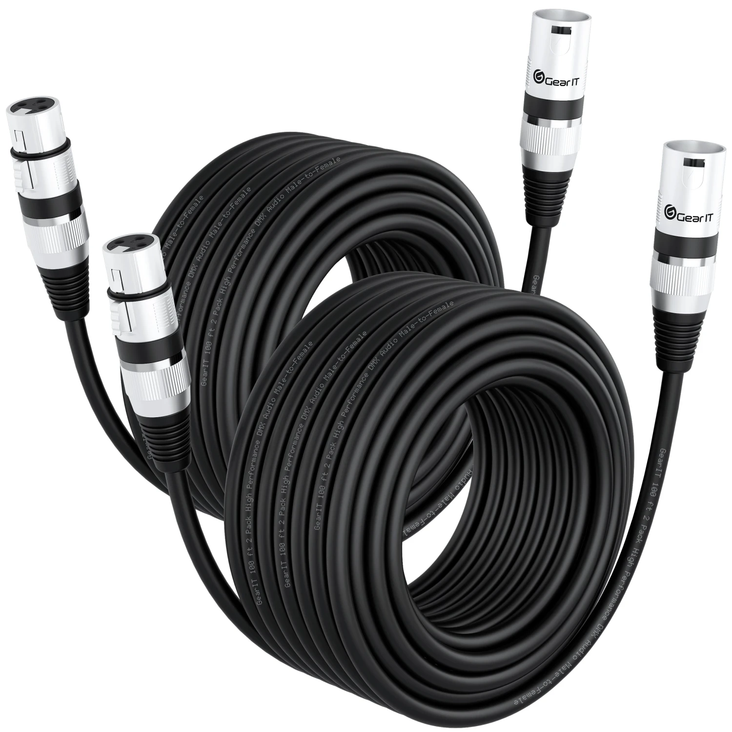 DMX Extension Cable For Stage Lighting 2-Pack, Black(Gearit 2 Pack Dmx Male To Dmx Female Stage Lighting Cable Xlr Compatible Black) 11 DMX Extension Cable For Stage Lighting 2-Pack, Black(Gearit 2 Pack Dmx Male To Dmx Female Stage Lighting Cable Xlr Compatible Black) - Image 11