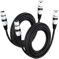 DMX Extension Cable For Stage Lighting 2-Pack, Black(Gearit 2 Pack Dmx Male To Dmx Female Stage Lighting Cable Xlr Compatible Black)