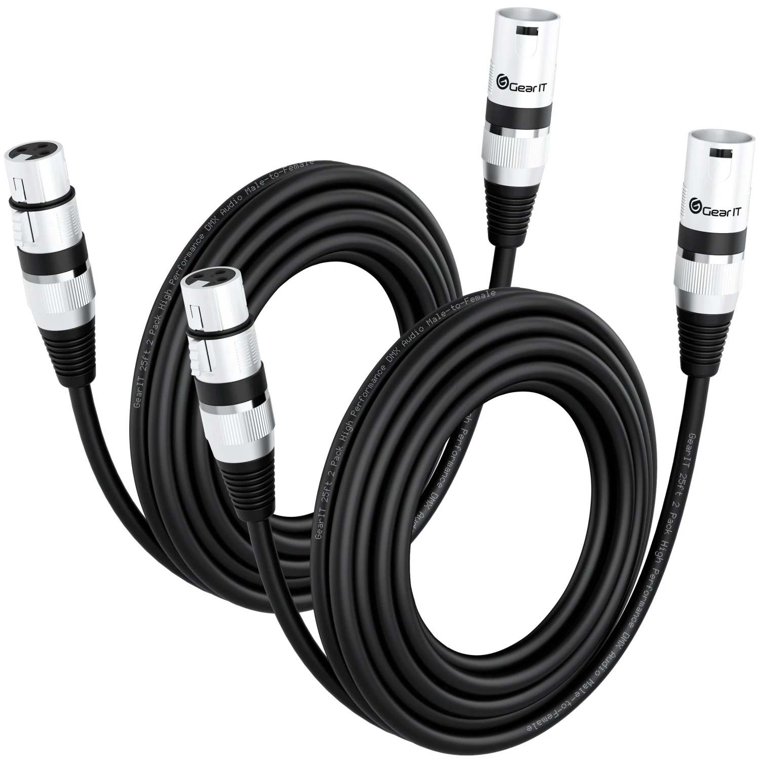 DMX Extension Cable For Stage Lighting 2-Pack, Black(Gearit 2 Pack Dmx Male To Dmx Female Stage Lighting Cable Xlr Compatible Black) 9 DMX Extension Cable For Stage Lighting 2-Pack, Black(Gearit 2 Pack Dmx Male To Dmx Female Stage Lighting Cable Xlr Compatible Black) - Image 9