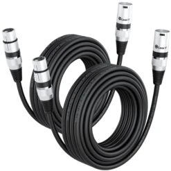 DMX Extension Cable For Stage Lighting 2-Pack, Black(Gearit 2 Pack Dmx Male To Dmx Female Stage Lighting Cable Xlr Compatible Black) 20 DMX Extension Cable For Stage Lighting 2-Pack, Black(Gearit 2 Pack Dmx Male To Dmx Female Stage Lighting Cable Xlr Compatible Black) -GEARit Store DMX MF 50FT BK 2PK