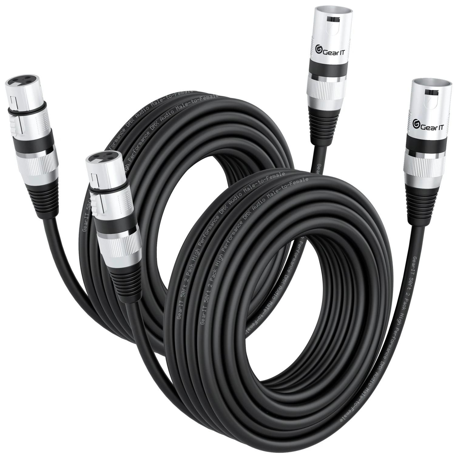 DMX Extension Cable For Stage Lighting 2-Pack, Black(Gearit 2 Pack Dmx Male To Dmx Female Stage Lighting Cable Xlr Compatible Black) 10 DMX Extension Cable For Stage Lighting 2-Pack, Black(Gearit 2 Pack Dmx Male To Dmx Female Stage Lighting Cable Xlr Compatible Black) - Image 10