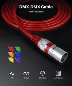 DMX Extension Cable For Stage Lighting 6-Pack(Gearit 6 Pack Dmx Male To Dmx Female Stage Lighting Cable Xlr Compatible) -GEARit Store DMX Color 2