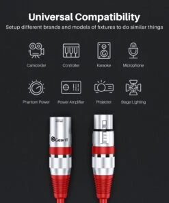 DMX Extension Cable For Stage Lighting 6-Pack(Gearit 6 Pack Dmx Male To Dmx Female Stage Lighting Cable Xlr Compatible) -GEARit Store DMX Color 4