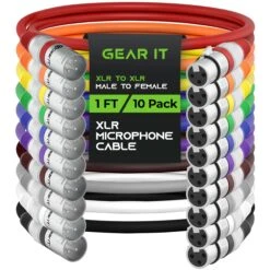 XLR Male To Female Microphone Extension Cable, Multicolor(Gearit Xlr Male To Female Microphone Extension Cable Multicolor) -GEARit Store GDI XLR MF 1HFT MC 10PK 37309673 6ea1 4060 8b3f bef4405d18c6