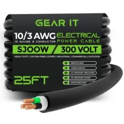 10/3 SJOOW OFC Power Cable 300V Electric Wire(10 3 Sjoow Portable Power Cable 10awg 3 Conductor 300v Ofc Electric Wire)