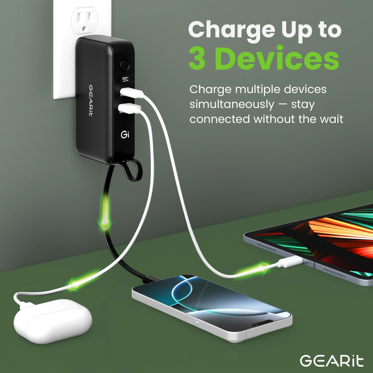 GEARit 3-in-1 65W GaN Charger, 10000mAh Power Bank With Built-in USB-C Cable(Gearit 10000mah Qi2 Wireless Charging Magsafe Power Bank With Built In Usb C Cable Copy) 2 GEARit 3-in-1 65W GaN Charger, 10000mAh Power Bank With Built-in USB-C Cable(Gearit 10000mah Qi2 Wireless Charging Magsafe Power Bank With Built In Usb C Cable Copy) - Image 2