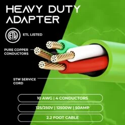 30 Amp NEMA 14-30P To Dual NEMA 14-30R Splitter Power Cord Adapter - 4 Prong STW 10AWG 4C(30 Amp Nema 14 30p To Dual Nema 14 30r Splitter Power Cord Adapter 4 Prong Stw 10awg 4c) 9 30 Amp NEMA 14-30P To Dual NEMA 14-30R Splitter Power Cord Adapter - 4 Prong STW 10AWG 4C(30 Amp Nema 14 30p To Dual Nema 14 30r Splitter Power Cord Adapter 4 Prong Stw 10awg 4c) -GEARit Store GI 1430P 1430R2 SPT 3